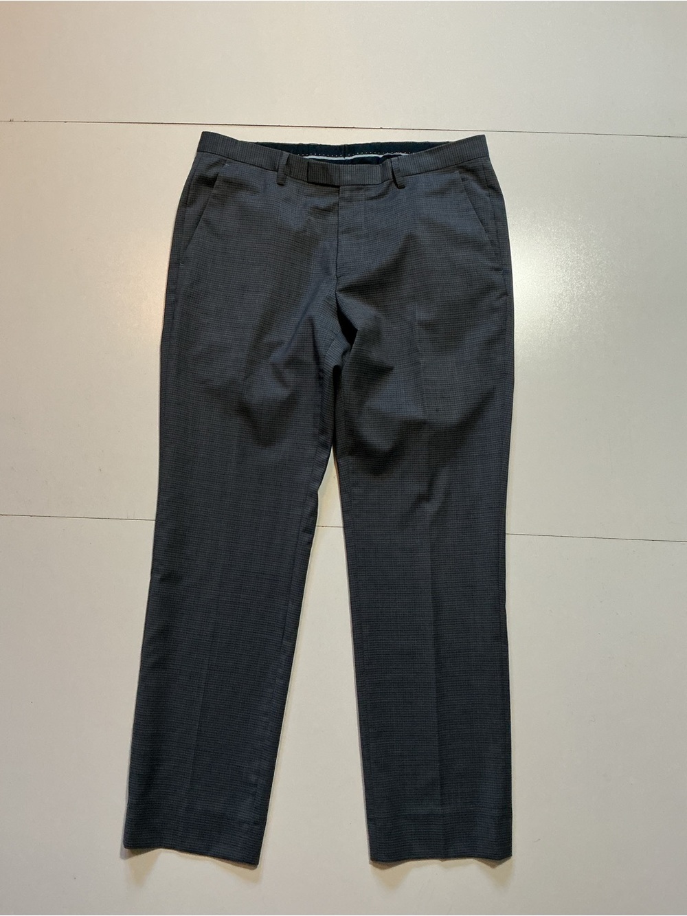 Hugo Boss Sharp Sharp1 100% Virgin Wool Grid Check Men's Dress Trouser Pants